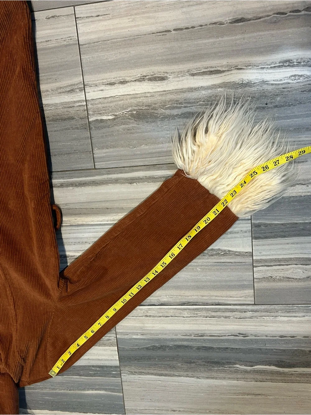Altar'd State Rust Brown Corduroy Jacket with Cream Label Accent